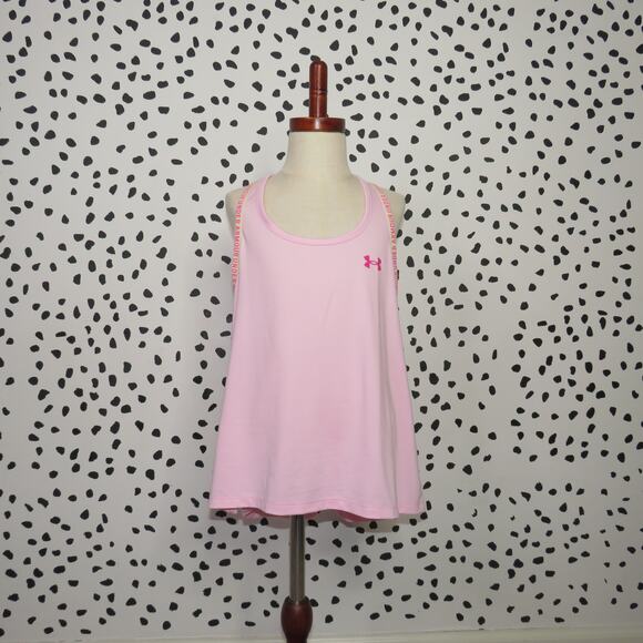 Under Armor Pink Loose Fit Racerback Athletic Girls Tank Top - Picture 1 of 6